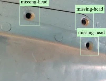Missing rivet head detected on aircraft exterior